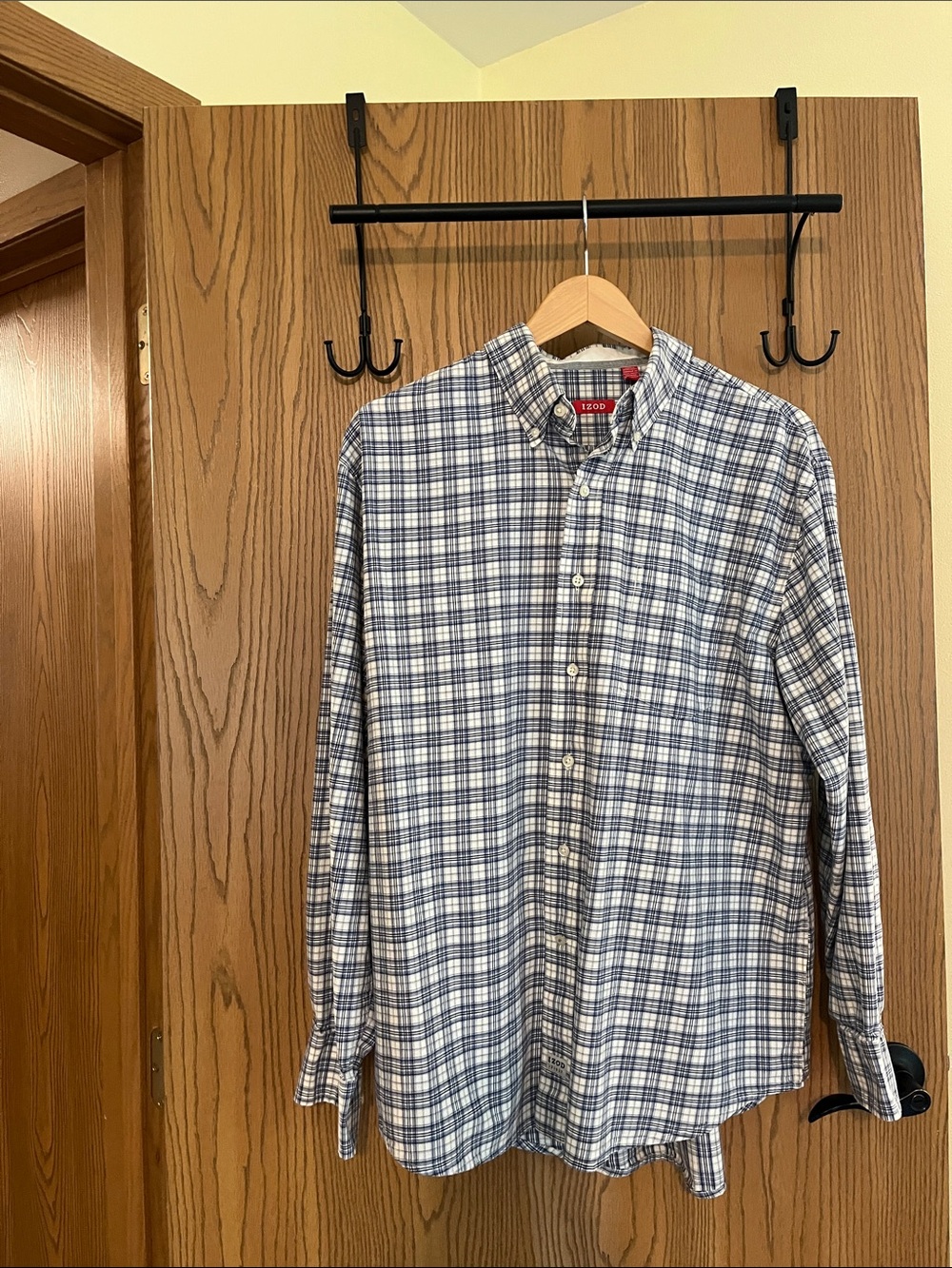 Vintage Izod Men's Long Sleeve Plaid Button Down Shirt - Size Large